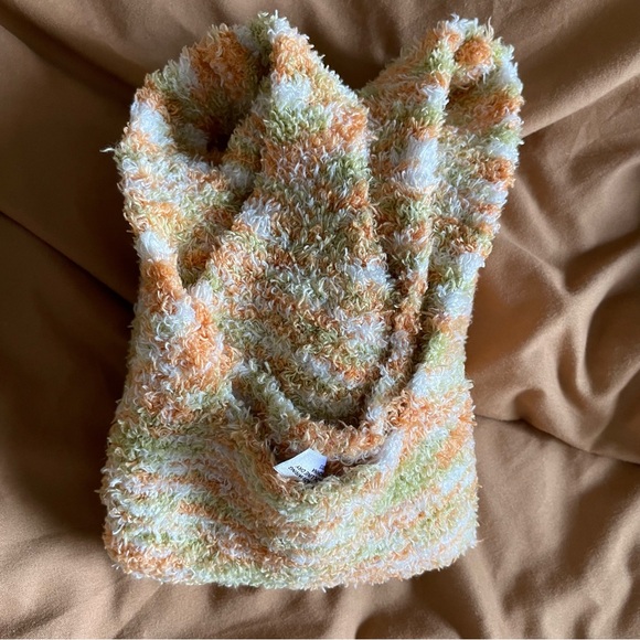 CHARLOTTE RUSSE - NEW - White Green Orange - Sweater Soft Square-neck Brami Bra - Picture 7 of 10